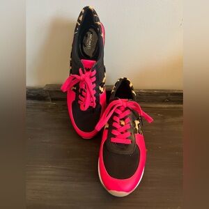 Michael Kors Leopard & Hot Pink Sneakers